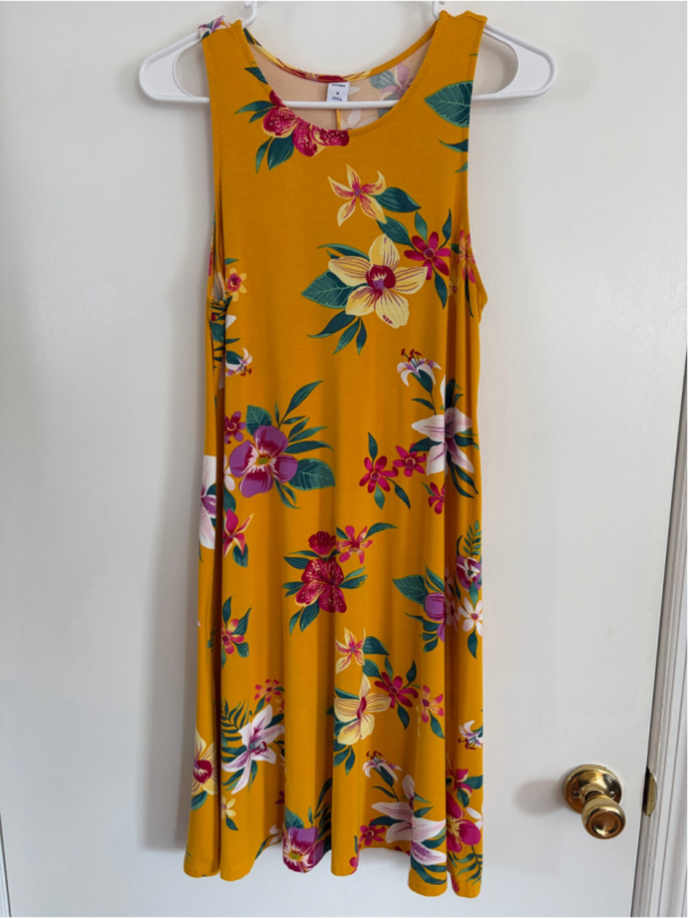 Women's Old Navy Yellow Floral Sleeveless Dress